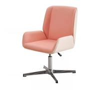 YCKEGEW Swivel Executive Office Chair with Crossed Legs,Modern Leather Adjustable Chairs with Armrest and Back Support,Office Reception Chair Staff Chairs(Pink B)