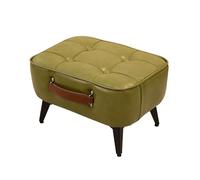 YCKEGEW Tabouret Bas Repose-Pieds Ottoman avec Pieds Métalliques, Petite Chaise avec Assise Rembourrée en Mousse, Bancs À Chaussures avec Poignée, Tabouret De Salon(Fruit Green)