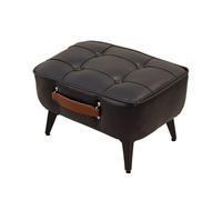 YCKEGEW Tabouret Bas Repose-Pieds Ottoman avec Pieds Métalliques, Petite Chaise avec Assise Rembourrée en Mousse, Bancs À Chaussures avec Poignée, Tabouret De Salon(Nero)
