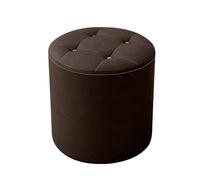 YCKEGEW Tabouret Rembourré Ottoman Tabouret De Maquillage, Tabourets Bas Tabouret À Chaussures Petit Banc Rond Décoratif Salon Chambre À Coucher Bureau(Bruin)