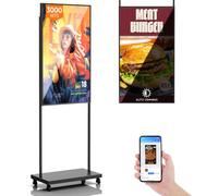 YCKJNB 43" Écran publicitaire 3000 Nits, IPS Ecran Publicitaire FHD Affichage sur Pied avec Auto-Luminosité, CMS/USB/WiFi/HDMI, Totem Affichage Publicitaire pour Vitrine, Restaurants et Entreprise