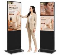 YCKJNB 43" Écran Publicitaire FHD, Totem Affichage Autoportant IPS, Luminosité 450 Nits, Système Android, Ecran Publicitaire Interactive pour Commerces et Restaurants, HDMI/USB/WiFi, Tactile