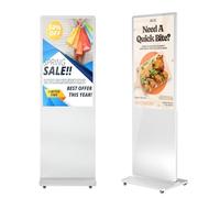 YCKJNB 43" Écran Publicitaire FHD, Totem Affichage Autoportant IPS, Luminosité 450 Nits, Système Android, Ecran Publicitaire pour Commerces et Restaurants, HDMI/USB/WiFi, Non-Tactile