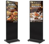 YCKJNB 43" Écran Publicitaire FHD, Totem Affichage Autoportant IPS, Luminosité 450 Nits, Système Android, Ecran Publicitaire pour Commerces et Restaurants, HDMI/USB/WiFi, Non-Tactile