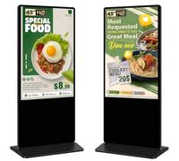 YCKJNB 49" Écran Publicitaire FHD, Totem Affichage Autoportant IPS, Luminosité 450 Nits, Système Android, Ecran Publicitaire pour Commerces et Restaurants, HDMI/USB/WiFi, Non-Tactile