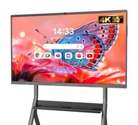 YCKJNB 55" Écran Interactif 4K UHD, Intelligent Tableau Blanc Interactifavec Caméra et Micro, Android 8Go+128Go, WiFi/Bluetooth/HDMI, Tableau Numérique pour t Bureau, Écran et Support Mural