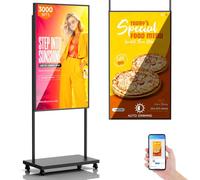 YCKJNB 55" Écran publicitaire 3000 Nits, IPS Ecran Publicitaire FHD Affichage sur Pied avec Auto-Luminosité, cms/USB/WiFi/HDMI, Totem Affichage Publicitaire pour Vitrine, Restaurants et Entreprise