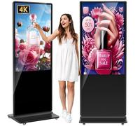 YCKJNB 55 Pouces 4K Écran Publicitaire Interactif Tactile IPS HD, Affichage de Signalisation Numérique, avec Entrée WiFi, HDMI, USB Lecteur Automatique, Noir