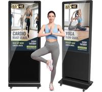 YCKJNB 55 Pouces 4K Écran publicitaire, IPS Ecran Publicitaire HD Affichage de Signalisation Numérique Ecran pour Commerces, Restaurants et Centre Commercial, avec Entrée WiFi HDMI USB, Noir, Tactile