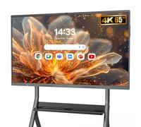YCKJNB 65" Écran Interactif 4K UHD, Intelligent Tableau Blanc Interactifavec Caméra et Micro, Android 8Go+128Go, WiFi/Bluetooth/HDMI, Tableau Numérique pour t Bureau, Écran et Support Mural