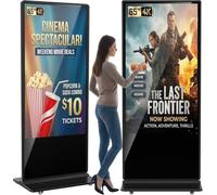 YCKJNB 65" Écran Publicitaire 4K Tactile, Totem Affichage Autoportant IPS, Luminosité 450 Nits, Système Android, Ecran Publicitaire Interactive pour Commerces et Restaurants, HDMI/USB/WiFi