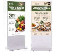 YCKJNB 65" Écran Publicitaire 4K, Totem Affichage Autoportant IPS, Luminosité 450 Nits, Système Android, Ecran Publicitaire pour Commerces et Restaurants, HDMI/USB/WiFi, Non-Tactile