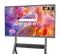 YCKJNB 75" Écran Interactif 4K UHD, Intelligent Tableau Blanc Interactifavec Caméra et Micro, Android 8Go+128Go, WiFi/Bluetooth/HDMI, Tableau Numérique pour t Bureau, Écran et Support Mural