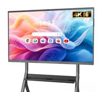 YCKJNB 86" Écran Interactif 4K UHD, Intelligent Tableau Blanc Interactifavec Caméra et Micro, Android 8Go+128Go, WiFi/Bluetooth/HDMI, Tableau Numérique pour t Bureau, Écran et Support Mural