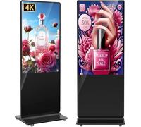 YCKJNB Écran 4K 55 pouces, kiosque de signalisation numérique, moniteur vertical, lecteur multimédia LCD IPS, WiFi, HDMI, USB