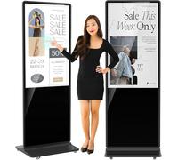YCKJNB Kiosques numériques à écran tactile d'intérieur de 49 pouces, écran publicitaire, écran IPS Full HD LCD au sol, affichage interactif avec entrée WiFi HDMI/USB, lecteur AD automatique, Android