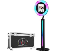 YCKJNB Photobooth avec Ring Light, Portable photobooth Machine avec Flight Case, Ring Light Professionnel, Télhttpsécommande, Anneau Lumineux, Photo Booth Convient pour Tiktok, Youtube Live