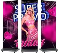 YCKJNB Signalisation Numérique LED P1.86 de 80", Écran d'affiche Pliable avec Contrôle App et WiFi, Affichage Publicitaire Juxtaposable avec Flight Case pour Salons et Commerces (1 Unité)