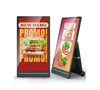 YCKJNB Stop-Trottoir Numérique Extérieur 55", Écran LCD 2000 Nits Haute Luminosité, Batterie Rechargeable 10h, Affichage Dynamique Étanche IP65 avec Roues, pour Restaurant et Commerce de Détai