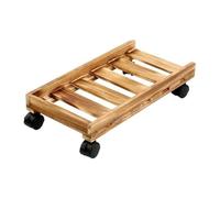 YCLiyaoEu202511 Support pour unité centrale Support de PC mobile en bois avec roulettes, support boîtier à dissipation thermique, plateau tour, processeur bureau Supports pour machines(Bruin)