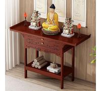 YCNLYSSR Meditation Altar Table with Storage Personal Shrine Prayer Table Free Standing Buddhist Wooden Altar Shelf with Drawer Tribute Tables(Red,100 * 33cm(39.3x12.9in))