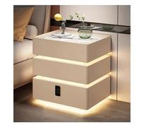 YCNLYSSR Table de Chevet Flottante Intelligente avec Chargement sans Fil et Haut-Parleur Table de Chevet avec capteur de lumière LED et tiroirs de Rangement par Mot de Passe Sûr et Stable