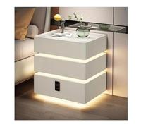 YCNLYSSR Table de Chevet Flottante Intelligente avec Chargement sans Fil et Haut-Parleur Table de Chevet avec capteur de lumière LED et tiroirs de Rangement par Mot de Passe Sûr et Stable