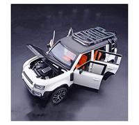 YCNXEB 1 24 pour Land Rover Defender avec Boîte À Outils en Alliage Décoration Voiture Lumière Retirer Garçon Cadeau Répliques Miniatures(White)