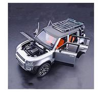 YCNXEB 1 24 pour Land Rover Defender avec Boîte À Outils en Alliage Décoration Voiture Lumière Retirer Garçon Cadeau Répliques Miniatures(Argent)