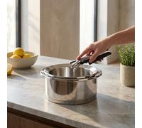 Cuisinox - Ycône - Lot de 2 casseroles 16-20 cm inox avec poignée amovible (1.5L, 2.5L) - Fond thermo diffuseur - Compatible tous feux - Acier Inox 18/10 - Finition Satinée - Sans PFOA, PTFE, PFAS