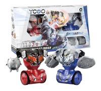 YCOO Pack 2 Robots Kombat Méga Télécommandés 16 cm, Poings Interchangeable, Jouet avec Effets sonores Et Lumineux, Dès 5 Ans