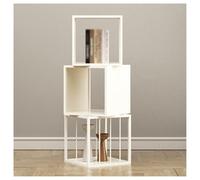 YCOVSFP Bibliothèque Créative À 3/4 Niveaux, Support De Rangement sur Pied, Présentoir De Bibliothèque d'angle for La Maison, Peu Encombrant, Adapté À La Chambre D'étude Et Au Salon(White,3 Layers)