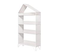 YCOVSFP Bibliothèque Créative, Étagère De Rangement Au Sol en Fer, Bibliothèque Combinée De Salon Simple, Facile À Assembler(White,128x66x23cm)