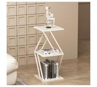 YCOVSFP Bibliothèque Créative, Support De Rangement sur Pied À 2/3/4 Couches, Présentoir Vertical en Fer for La Maison, Adapté Au Salon De La Chambre Et Au Bureau, Facile À Installer(White,2 Layers)