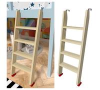 YCOVSFP Échelle for Lit Superposé avec Crochet Et Pieds Antidérapants, Échelle Inclinée en Bois for Lit Mezzanine D'intérieur, Capacité De Charge: 300kg/660lb(Natural,4-Steps-125cm)