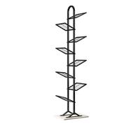 YCOVSFP Étagère Créative, Présentoir Au Sol Multicouche, Bibliothèque De Rangement en Forme d'arbre en Fer, for Chambre À Coucher, Salon, Bureau(Black,8 Layers)