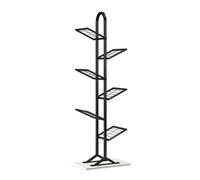 YCOVSFP Étagère Créative, Présentoir Au Sol Multicouche, Bibliothèque De Rangement en Forme d'arbre en Fer, for Chambre À Coucher, Salon, Bureau(Black,6 Layers)