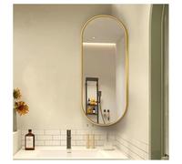 YCOVSFP Miroir d'angle De Salle De Bain, Miroir Mural Ovale, Miroir Décoratif Rotatif À 360 ° Et Rétractable avec Imagerie Haute Définition, for Les Vestiaires De La Salle De Bain(Gold,50x80cm)
