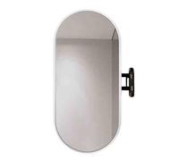 YCOVSFP Miroir d'angle De Salle De Bain, Miroir Mural Ovale, Miroir Décoratif Rotatif À 360 ° Et Rétractable avec Imagerie Haute Définition, for Les Vestiaires De La Salle De Bain(White,40x90cm)