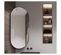 YCOVSFP Miroir d'angle Pivotant, Miroir Mural Télescopique À 360 ° Rotation, Miroir De Maquillage Ovale avec Support, Imagerie HD, Miroir Décoratif(Black,40x80cm)