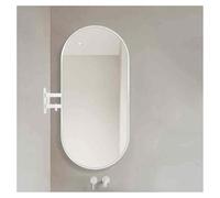 YCOVSFP Miroir d'angle Pivotant, Miroir Mural Télescopique À 360 ° Rotation, Miroir De Maquillage Ovale avec Support, Imagerie HD, Miroir Décoratif(White,40x80cm)