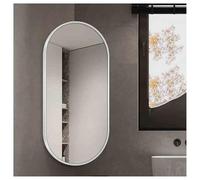 YCOVSFP Miroir d'angle Pivotant, Miroir Mural Télescopique Rotatif, Miroir Cosmétique Ovale Réglable, Imagerie HD, for Chambre À Coucher, Salle De Bain, Dressing, Hôtel(White,50x90cm)
