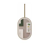 YCOVSFP Miroir Ovale De Plafond avec Lumières LED, Éclairage À Intensité Variable Et 3 Couleurs for Le Salon, La Chambre Dressing(Gold,50x90cm)