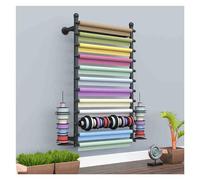 YCOVSFP Organiseur De Rouleaux De Tissu, Organiseur De Rubans Métalliques, Support De Rouleaux De Vinyle for Films for Fenêtres, Papier Peint, Rideaux(Black,120x100x20cm)