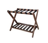 YCOVSFP This 26-inch bamboo luggage rack features storage shelves and six nylon straps, suitable for guest rooms, bedrooms, and hotels. Maximum weight capacity is 110 lbs.(Color-3)