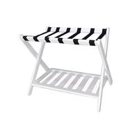 YCOVSFP This 26-inch bamboo luggage rack features storage shelves and six nylon straps, suitable for guest rooms, bedrooms, and hotels. Maximum weight capacity is 110 lbs.(Color-5)