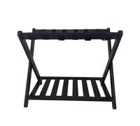 YCOVSFP This 26-inch bamboo luggage rack features storage shelves and six nylon straps, suitable for guest rooms, bedrooms, and hotels. Maximum weight capacity is 110 lbs.(Color-4)