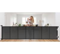 Ycozy Barrière de Sécurité Bébé 500cm, Barrière Escalier Rétractable avec Barres Renforcées, Barrière Extensible pour Enfant et Chien, Portillon Enroulable pour Porte et Escalier