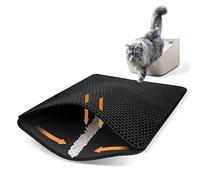 Ycozy Grand Tapis Litiere Chat 75 x 55cm - Tapis pour Bac à Litière pour Chats EVA Double Couche - Tapis Sortie de Litiere Chat Imperméable/Résistance à l'Urine Facile à Nettoyer