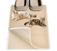 Ycozy Grand Tapis Litière Chat 90 x 60 cm Extra Grand Tapis de Toilette pour Chat Bac à Litiere Conception en Nid D'abeille Double Couche EVA, Antidérapant Imperméable et Résistant à L'urine